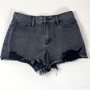YMI FESTIVAL SHORTS 7/28 faded black distressed 5 pocket
